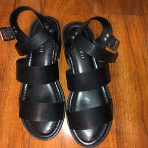 Madden Girl Carterr Black Platform Sandals